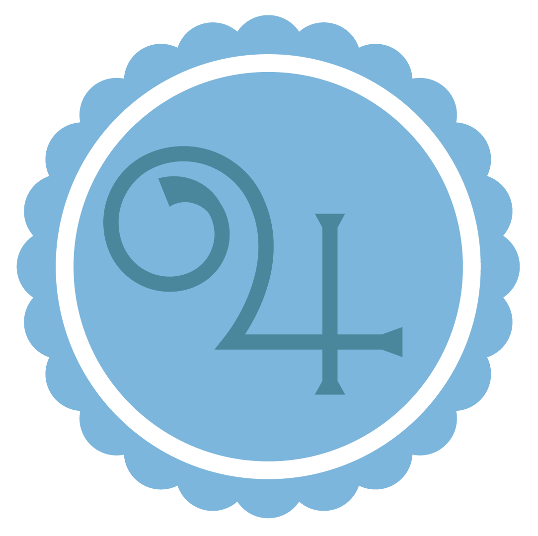 Jupiter symbol inside a light blue badge